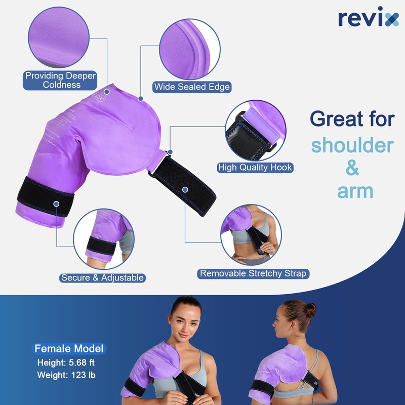 REVIX Shoulder Ice Pack Reusable Gel Ice Wrap for Shoulder