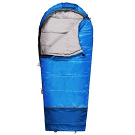 REDCAMP Kids Mummy Sleeping Bag for Camping Zipped Small, 3 Season Cold Weather Indoor & Outdoor Use Kids Sleeping Bag for Boys, Girls & Teens, Blue with 2lbs Filling
