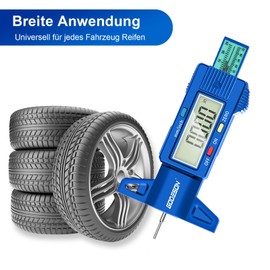 GODESON Blue Digital Tyre Tread Depth Gauge, 0-25.4 mm Tyre Gauge Digital with Large LCD Display and Blue Digital Tread Depth Gauge for Cars Trucks Motorcycles
