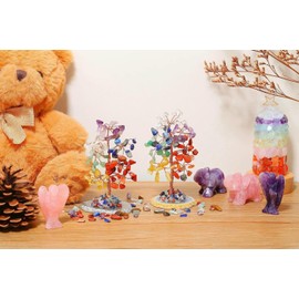 FASHIONZAADI 7 Chakra Tree of Life Decor, Crystal Tree for Positive Energy, Gemstones Spiritu