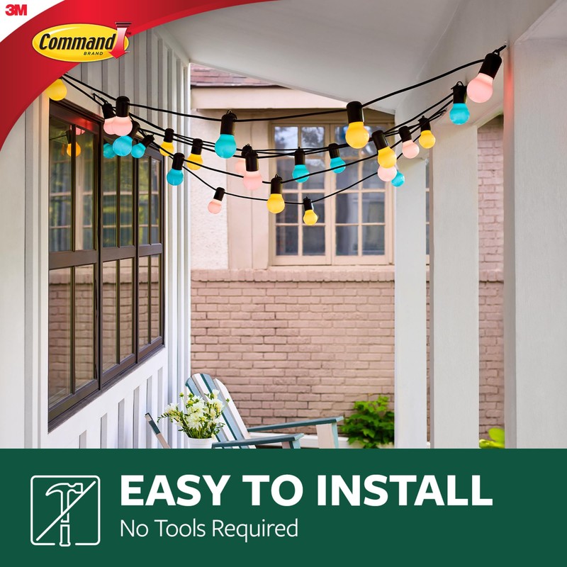 Command Outdoor Light Clips with Foam Strips, Clear, 30/Pack (17017CLRAW30NA)
