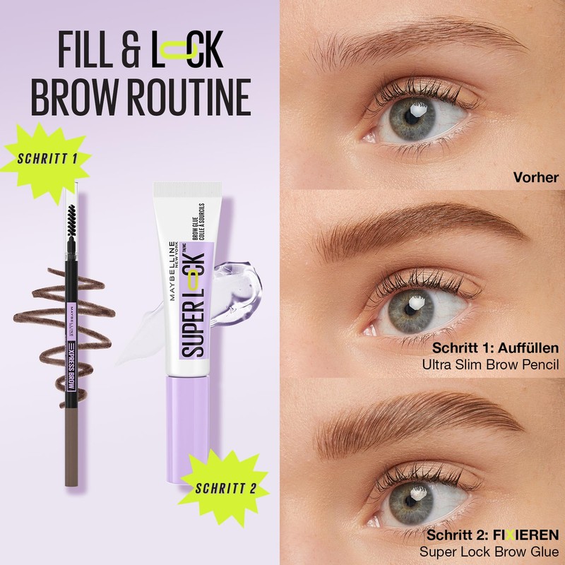 Maybelline New York Augenbrauengel, Für definierte Augenbrauen, Starker Halt ohne