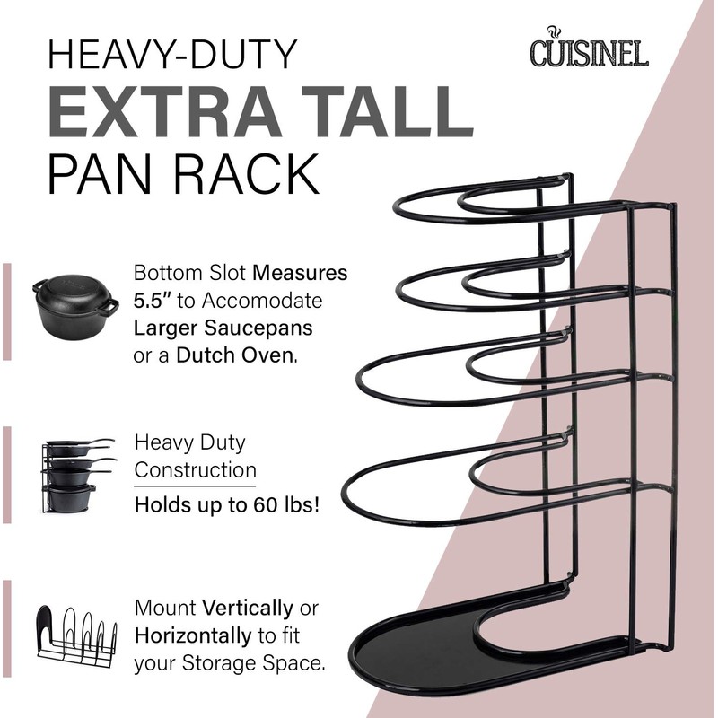 Cuisinel Heavy Duty Pots and Pans Organizer - Extra Large