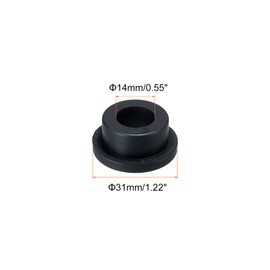 MECCANIXITY 6Pcs T Shape Rubber Grommet Mount Dia 24mm ID 14mm H 14mm Seal Protection Hole Plugs for Cable Pipe Black