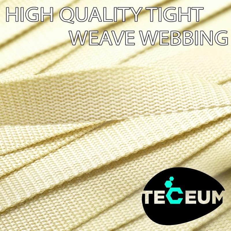 TECEUM 1.5 Inch Webbing – Cream – 10 Yards –
