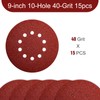 9 Inch 10 Holes Sanding Disc 40 Grit Drywall Sandpaper