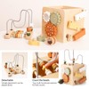 IEATFO 5 in 1 Wooden Activity Cube Play Center Bead