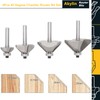 4Pcs 45 Degree Chamfer Router Bit Set,1/4" Shank, 1/4", 1/2",