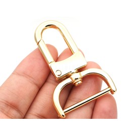 CRAFTMEMORE 2pcs Detachable Snap Hook Swivel Clasp w/Screw Bar VT99 Bag Strap Hardware Replacement (1 Inch, Gold)