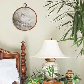 BCUANGD Retro Duck Round Wall Art Decor - Vintage Village Antique Wall Art Canvas Frame Artwork Prints, Rustic Cottagecore Nature Round Wall Hanging Decorations for Home Farmhouse, 10"x10"