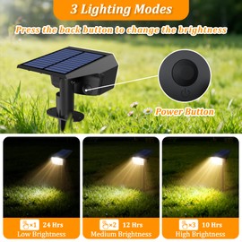 Sucolite 6-Pack Solar Spot Lights Outdoor Waterproof IP65, 3 Lighting Modes 2-in-1 Solar Landscape Spotlights for Yard, 59 LED Solar Powered Wall Lights for Garden Pathway Driveway Walkway, Warm White