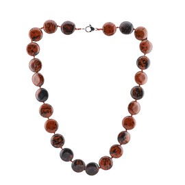 TreasureBay Handmade Beaded Necklace for Women and Girls | 16mm Round Disc Shape Beads Natural Gemstones Healing Crystal Jewellery Necklace (Jasper)