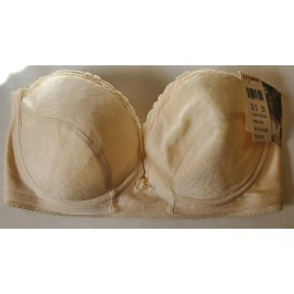 Carnival Vintage Carnival Strapless Underwire Bra Beige Ivory Size 32D Union Made