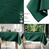 Filumi Tablecloth 140 x 240 cm Oval Dark Green Washable