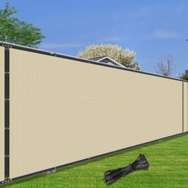 COARBOR 6' x 4' Fence Privacy Screen Heavy Duty Windscreen Fencing Mesh Shade Net Cover for Outdoor Wall Backyard Patio Deck and Porch, Beige