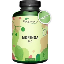 Vegavero Organic Moringa Oleifera Capsules 1800 mg | NO Additives | Pure Powder - Organic Quality | Lab-Tested & Non-GMO | Malunggay Supplement | 270 Organic Moringas Capsule | Vegan