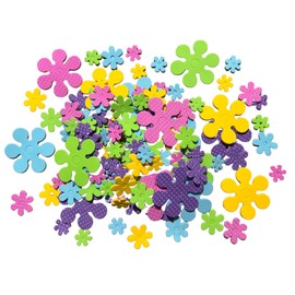 Bright Groovy Daisy Foam Peel and Stick Stickers -140 Piece