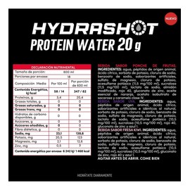Bebida De Proteína 20g  Electrolitos  Hydrashot 18  600ml