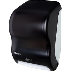 San Jamar Classic Smart System with Iq Sensor Paper Towel Dispenser for Standard Rolls and Rolls with up to 4 Inch Core, Touchless Dispensing, Plastic, Black Pearl