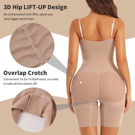 EUYZOU Shapewear Bodysuit for Women Tummy Control - Butt Lifting Fajas Full Body Shaper Seamless Thigh Slimmer Shorts - Skin XS/S