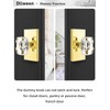 Dllween Glass Gold Dummy Door Knob, Polished Brass Crystal Dummy