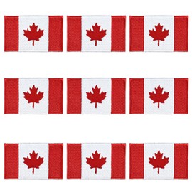 Oslynia 9 Pcs Canada Flag Patch, Edmbroidery Canadian Flag Patches, Canada Maple Leaf Patch, Sew On Motorcycle Biker TacticalTags Patch for Travel Backpack Hats Jackets Team Uniform (3.15 x 1.96 Inch) (9 Pcs)