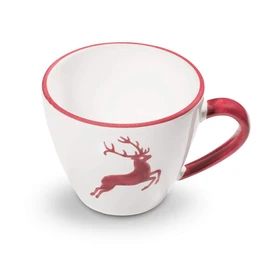 GMUNDNER KERAMIK Gourmet Coffee Cup Capacity 0.2 Litres Bordeaux Red Stag Crockery Handmade in Austria