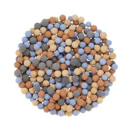 uxcell 7 Packs Replacement Shower Head Bead 5-6mm Shower Filter Beads Replacement Mineral Stone Bead for Water Softener Filtration Shower Head, Red, Yellow, Grey, Blue