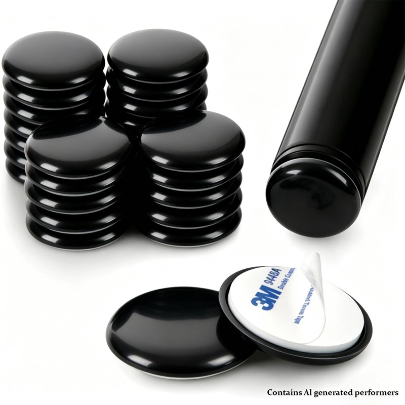 16 Pack Furniture Sliders 1.5 Inch for Carpet Black