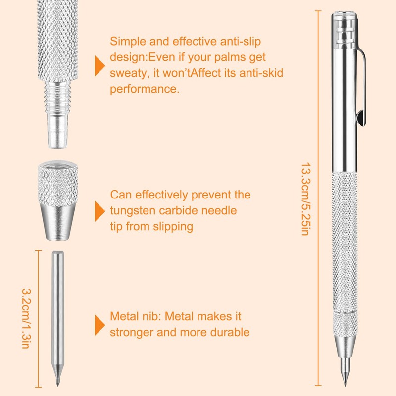 Ezydka Tungsten Carbide Scriber, 2pcs Scribe Tool Etching Pen with