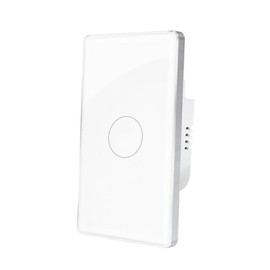 Blindsmart Smart Light Switch, 2.4GHz Wi-Fi, Neutral Wire Required, Matter-Certified Touch Wall Switches with Glass Panel, Works with Home SmartThings App Control (1 Gang), BSKG-ZM202-B