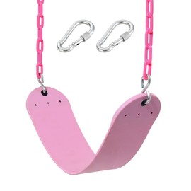 Pink Swing Seat - Heavy Duty Chain Plastic Coated - Playground Swing Set Accessories Replacement Gift Box Set Birthday Gift