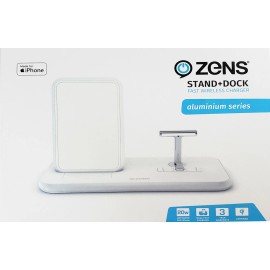 Zens ZEDC06W/00 Stand+Dock Aluminium Wireless Charger - White