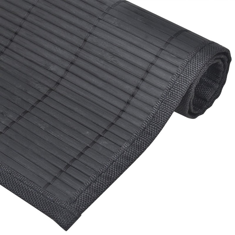 vidaXL Handmade Bamboo Placemats, 30x45 cm, Black, 6-Piece Set -