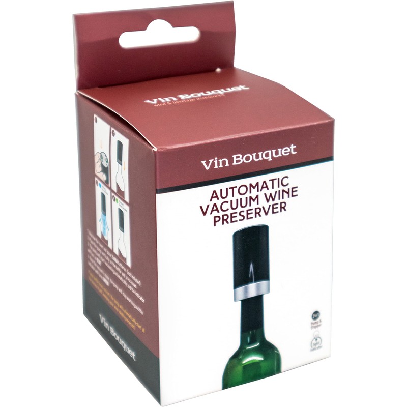 Automatic vacuum pump with light indicator, ideal for storing wine