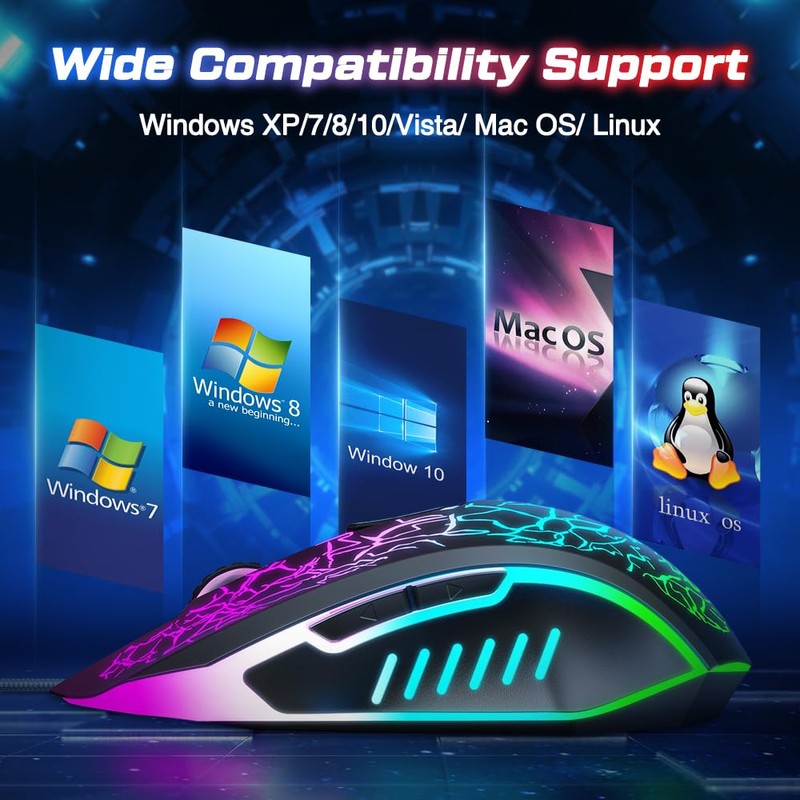 VersionTech Gaming Mouse, 4 DPI Settings Up to 3600 DPI,