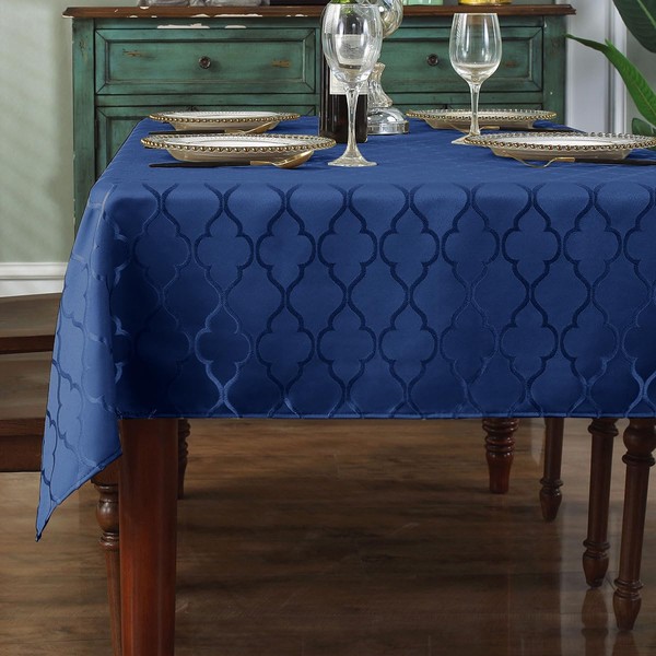 SASTYBALE Jacquard Tablecloth Rectangle Damask Pattern Table Cloth Spill-Proof Wrinkle