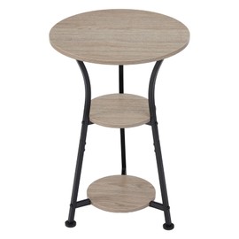 Dulcii Small Round End Table for Narrow and Small Space, 3-Tier Round Accent Couch Beside Table, Modern Side Table Corner Sofa Table Nightstand for Living Room Bedroom