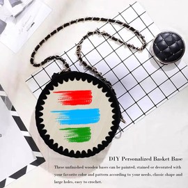 Yayatty Basket Floors for Crochet, Natural Wood Basket Base, Hollow Crochet Basket Base for Making Knitting Crochet Yarn Storage Bag DIY Basket Weaving Accessories, Rotundity