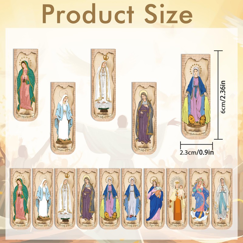 Virgin Mary Christian Bookmarks: 30 Pcs Magnetic Religious Bookmarks, Our