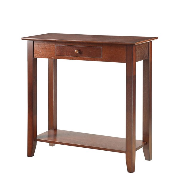 Convenience Concepts American Heritage 1 Drawer Hall Table with Shelf, Espresso