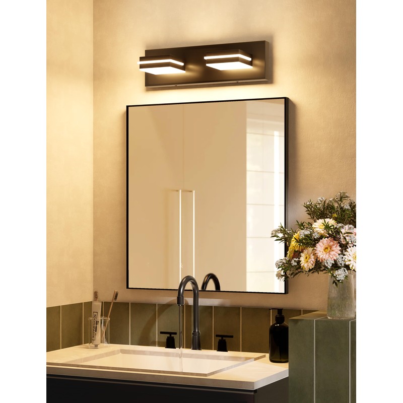 VOLISUN Modern Bathroom Vanity Light Fixtures (2-Light, 15.5-Inch), 5CCT Dimmable