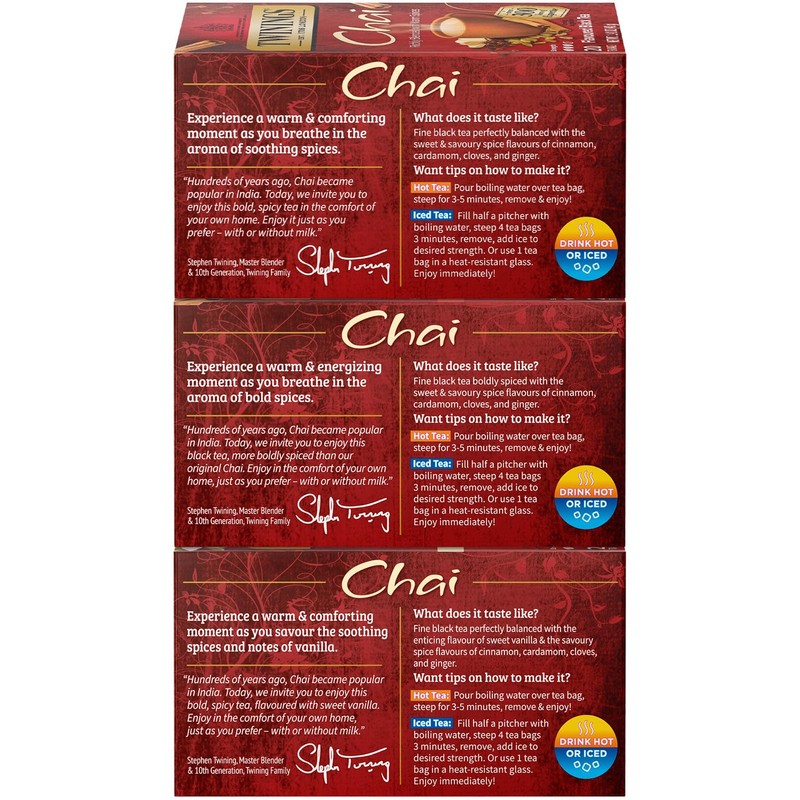 Twinings Chai Tea Variety 3-Pack – Chai, Ultra Spice Chai,