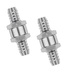 5/8 Inch 16mm Non-Return One Way Aluminium Alloy Silver Fuel Line Check Valve Air Oil Petrol Diesel Water for Snowmobile Motorcycle Automotive Car Truck Tractor, 2 Packs