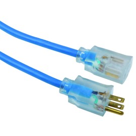 Southwire Coldflex Light Duty Extension Cord, 50Ft, 16 Gauge, 3 Conductor, Cold Weather Cord, Blue, 2368SW8806