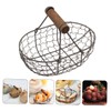 SHOWERORO 1pc Shopping Basket Snack Container Oval Basket Black Metal