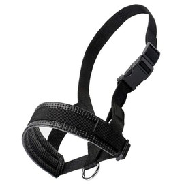 Nylon Soft Dog Muzzle for Dogs Prevent Anti Biting, Barking and Chewing, Adjustable Loop (L, Black)