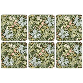 Castle Melamine William Morris Golden Lily Coasters - Set of 6