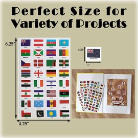 World Flags Stickers, 192 Countries Waterproof PVC Transparent Stickers.Planner Country Stickers for School Party Journal Sticker Decorations World Map .