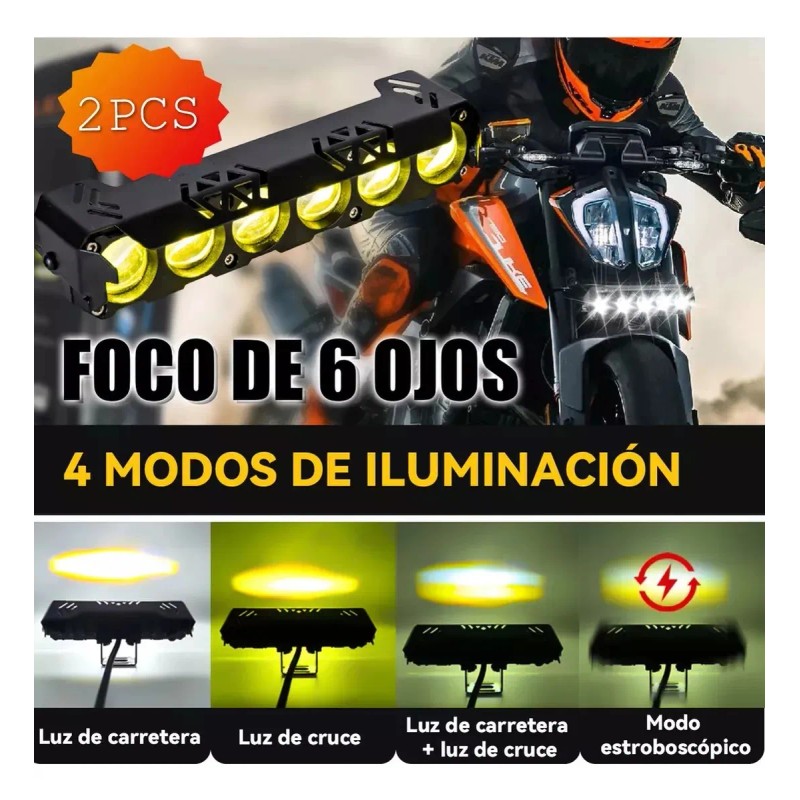 Par Faros De Lupa 460w 4 Modos Con Estrobo Para